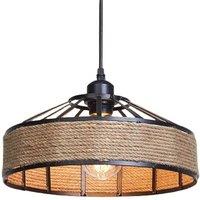 Modcraft Industrial Pendant Lamp with Metal & Hemp Rope Design in Natural