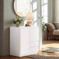 Pirlo Plush Modern Sideboard Buffet Cabinet With Drawers Storage Furniture in White