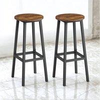 Pirlo Plush Set of 2 Kitchen Counter Height Breakfast Bar Stools Brown