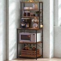 Pirlo Plush Industrial 6 Tier Wide Kitchen Storage Rack With Shelves in Brown