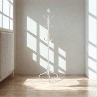 Pirlo Plush Metal Hallway Coat Rack Stand With 12 Hooks White