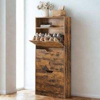 Pirlo Plush 3 Drawer Shoe Storage Cabinet With Shelf Rustic Brown