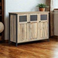 Pirlo Plush Industrial Multipurpose Closed Sideboard Buffet Cabinet Rustic Brown