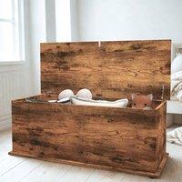 Pirlo Plush Large Wooden Storage Box Chest Trunk Rustic Brown
