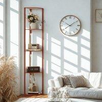 Pirlo Plush Modern Dimmable Floor Lamp For Living Room With 5 Shelves Brown