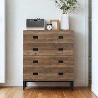 Pirlo Plush Wide 4 Drawers Bedroom Storage Chest Unit in Brown
