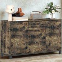 FURNOS Industrial Multipurpose Sideboard Buffet Cabinet in Brown