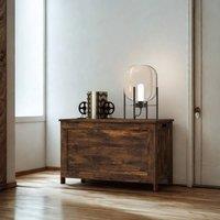 FURNOS Industrial Wooden Storage Box Chest Trunk Rustic Brown