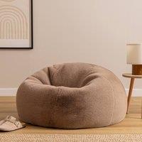 icon Kingston Faux Fur Classic Dome Bean Bag in Light Brown | Size: Medium