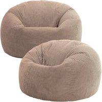 icon Kingston Classic Beanbag, Corduroy 2 Pack in Brown | Size: Medium