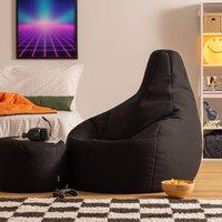 icon Gaming Performance Mesh XL Recliner Bean Bag & Footstool in Black | Size: Extra Large