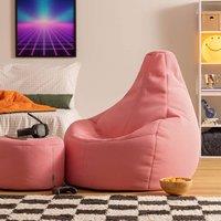 icon Gaming Performance Mesh XL Recliner Bean Bag & Footstool in Pink | Size: Extra Large