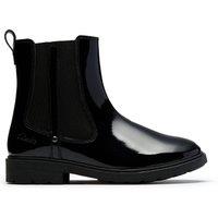 Clarks Astrol Orin Kid Black Patent Ankle Boots, Chelsea Boots | Size: 7.5-Standard Fit