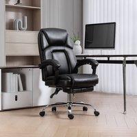HOMCOM Office Chair, Computer Desk Chair with Spring Cushion in Black