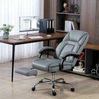HOMCOM Office Chair, Computer Desk Chair with Spring Cushion in Grey