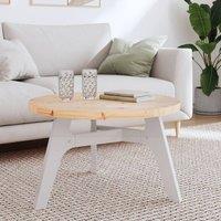 Berkfield Home Table Top Round 70x3 cm Solid Wood Pine in Brown | Size: 70x3 cm
