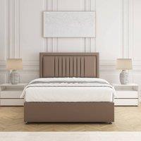 BSSPOKE Canes Divan Bed Set Plush Velvet 24 Headboard & Mattress No Drawers in Bronze | Size: Super King