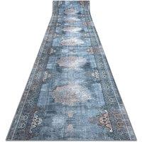 RugsX Anti-Slip Lotus Runner in Grey | Size: 100 cm x 400 cm
