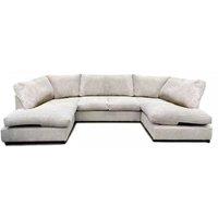 SNUG FURNITURE BIRMINGHAM LTD Preston U Shaped Jumbo Cord Full Back Corner Sofa in Cream | Size: 6 Person
