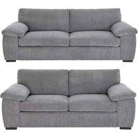 SNUG FURNITURE BIRMINGHAM LTD Amalfi Jumbo Cord 3+2 Set in Grey