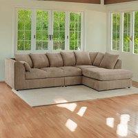 Furniture 786 Palmas Jumbo Cord Fabric 5 seater Right Hand Facing Corner Sofa in Camel