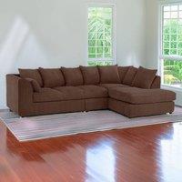 Furniture 786 Palmas Jumbo Cord Fabric 5 seater Right Hand Facing Corner Sofa in Chocolate