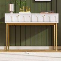 Fascinate Cream White Arched 2-Drawer Chest of Drawers - Compact Dressing Table