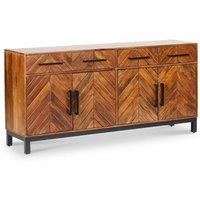 Jaipur Furniture Ltd Parquet Large 170 cm Sideboard - Mango Wood/Iron - L40 x W170 x H80 cm - PP Finish in Brown