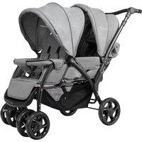 Costway Baby Pram Double Seat Safety Belt Adjustable Backrest Buggy Pushchair Stroller in Grey