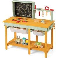 Costway Wooden Toy Workbench Pretend Play Tool Toy Gift in Natural