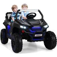 Gymax Ride On UTV 2-Seater Toy Car With Lights Music & Remote Control in Black