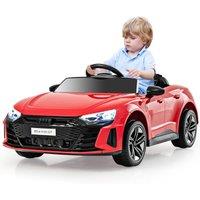 Gymax 12V Electric Ride On Car Licensed Audi Toy Vehicle With Lockable Door in Red