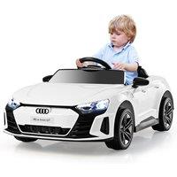 Gymax 12V Electric Ride On Car Licensed Audi Toy Vehicle With Lockable Door in White
