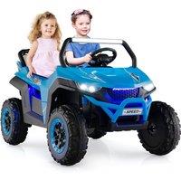 Gymax 2-Seater Ride On 12V Battery Powered Electric Car With Remote Control in Blue