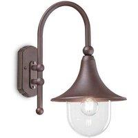 Netlighting Cima Outdoor Dome Wall Lantern 1 Light Coffee IP43 E27 in Brown