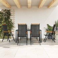 Berkfield Home 7 Piece Garden Dining Set Black Aluminium