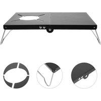 SPETLEK Adjustable Table with Heat Shield Portable Side Table in Black