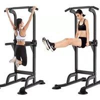 Kelvenix Power Tower Pull up Chinning Dip Station Gym Equipment in Black