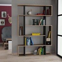 Decortie Mito' Modern Bookcase Display Unit 161cm in Dark Grey | Size: 2 Pack