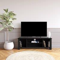 BIMOSSA Arsin White TV Stand Cabinet for 50 Inch TV - 114cm Durable Particle Board Unit w/ Open Shelves & Resilient Finish, Ideal for Living Room &