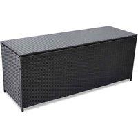 Berkfield Home Garden Storage Box Black 150x50x60 cm Poly Rattan | Size: 150 x 50 x 60 cm
