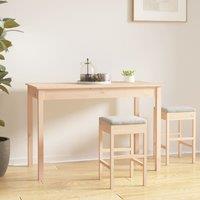 Berkfield Home Dining Table 110x55x75 cm Solid Wood Pine in Brown | Size: 110 x 55 x 75 cm