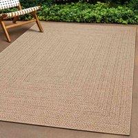 Berkfield Home Rug ZIZUR 120x120 cm Jute Look Indoor & Outdoor in Brown | Size: Medium