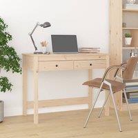 Berkfield Home Desk with Drawers 100x50x78 cm Solid Wood Pine in Brown | Size: 100 x 50 x 78 cm