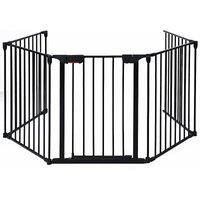 Costway 5-panel Metal Baby Pet Playpen Fireplace Fence Indoor Outdoor for Baby Pet in Black