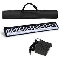 Costway 88-Key Digital Piano Full-size Semi Weighted Electronic Keyboard with Tote Bag in Black