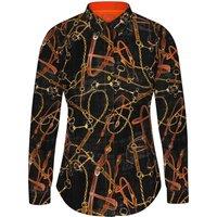 CLAUDIO LUGLI Women's Snaffle Print Shirt in Black | Size: 10