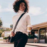 Lands' End Women's Cashmere Roll Neck Jumper in Grey | Size: 20