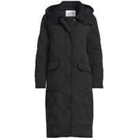 Lands' End Women's FeatherFree Diamond Quilted Hooded Coat in Black | Size: 8