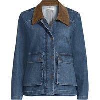 Lands' End Women's Plus Corduroy Collar Denim Jacket in Indigo | Size: 28-30